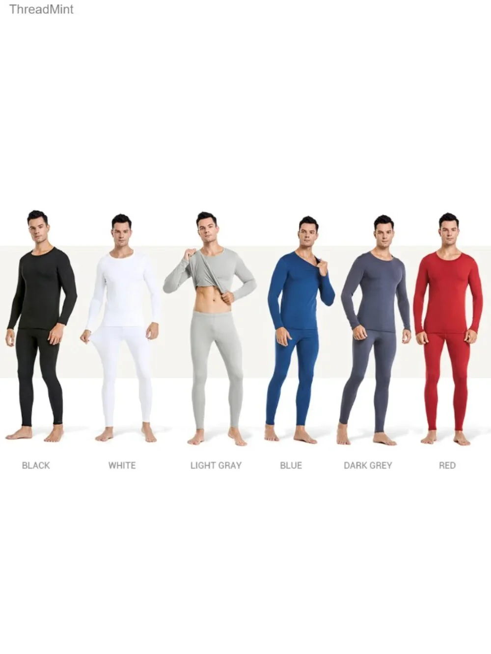 Men's Thermal Underwear Set Ultra-Soft Fleece Lined Base Layer Top & Bottom